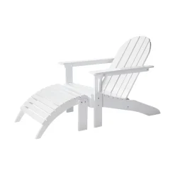 Adirondack Fotpall Vit/Trä