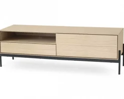 Ale Mediabänk 140 cm Vitoljad Ek / Svart
