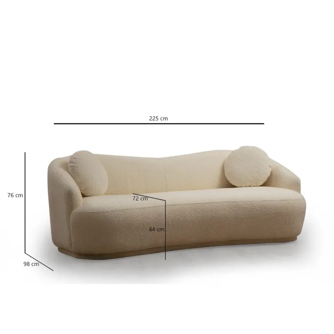 Ancona 3-sits Soffa Creme