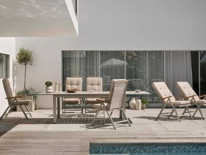 Andy Positionsstol Light Grey/Teak