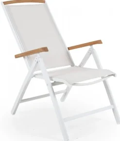 Andy Positionsstol Vit/Offwhite/Teak