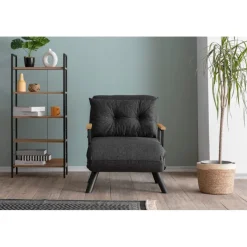 Apia Enkel Mörk (26 x 120 x 60 cm) Grå 1-sits bäddsoffa