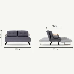 Apia 2-sits Bäddsoffa Dark Creme