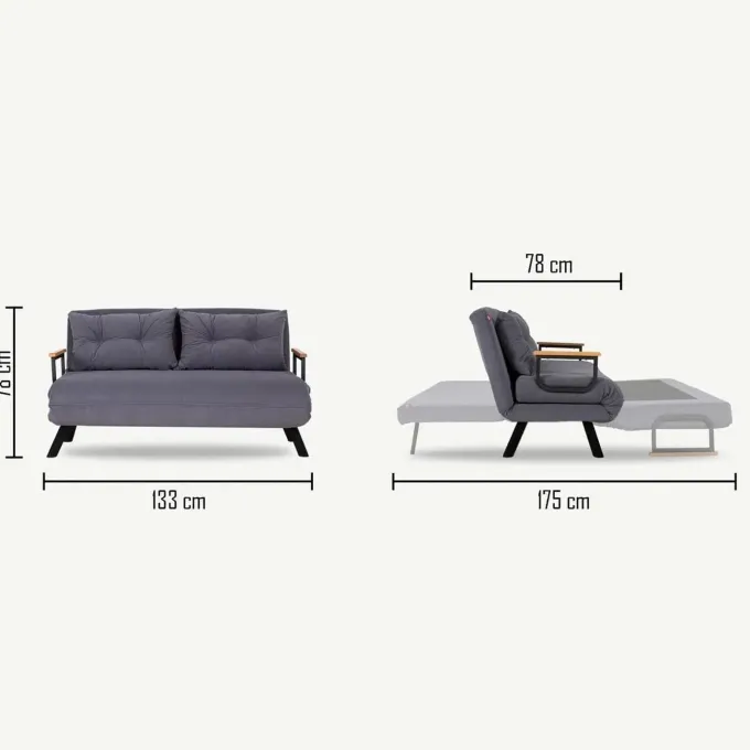Apia 2-sits Bäddsoffa Senap