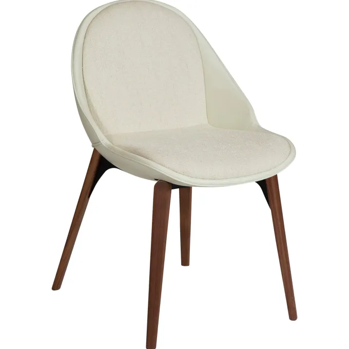 Arch Stol Bone White, Walnut