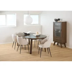Arendal Vitrinskåp 145x72x36 cm Rökt Ek