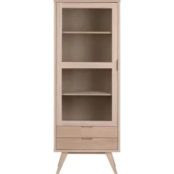 Arendal Vitrinskåp 190x72x42 cm Vitpigmenterad Ek