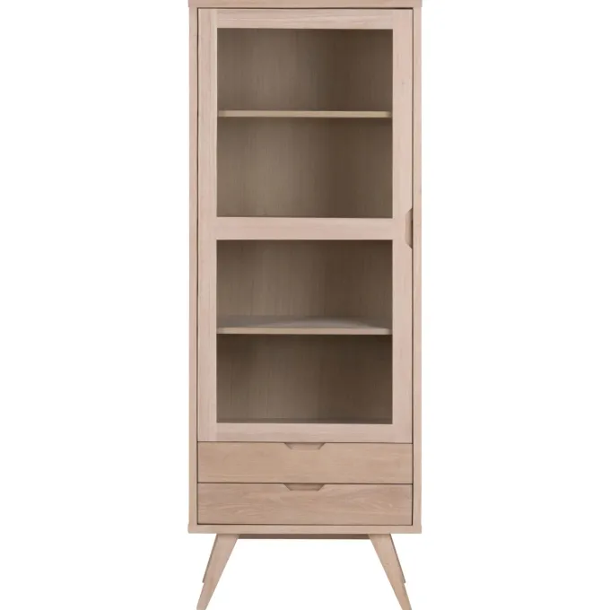 Arendal Vitrinskåp 190x72x42 cm Vitpigmenterad Ek