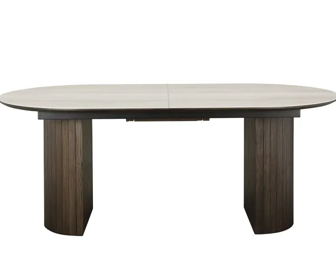 Aria Matbord 100x190-235 cm Keramisk Travertin