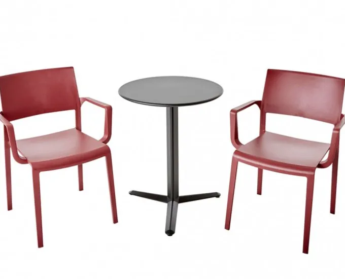 Arket Cafégrupp 60cm ink 2st Lilibet Karmstolar Bordeaux