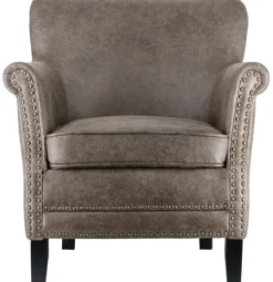 Baron Fåtölj Ljusbrunt Vintagekonstläder