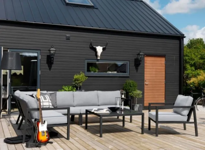 Belfort 2-Sits Soffa H/V Svart/Grå