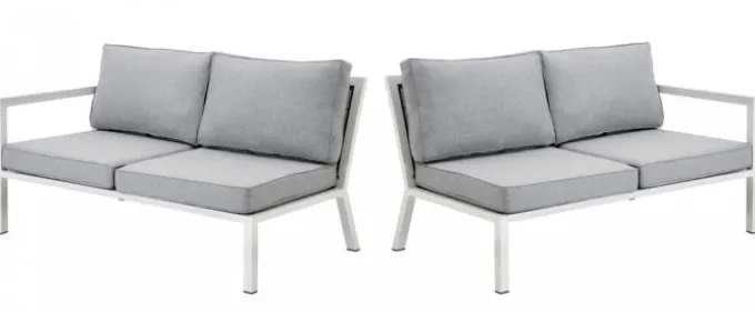 Belfort 2-Sits Soffa H/V Vit/Grå