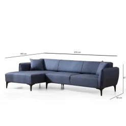 Belissimo Divansoffa Vänster Blå