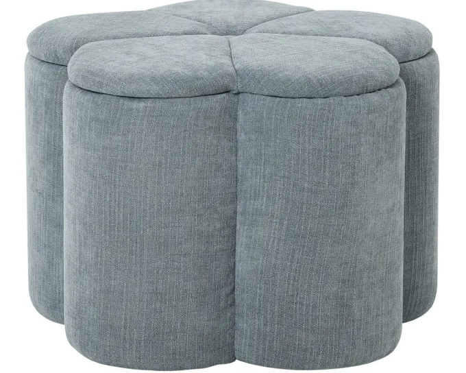 Bellis Sittpuff med Förvaring Ø60 cm Blå