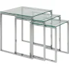 Benz Satsbord 55x50x50 cm Krom/Glas