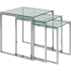 Benz Satsbord 55x50x50 cm Krom/Glas