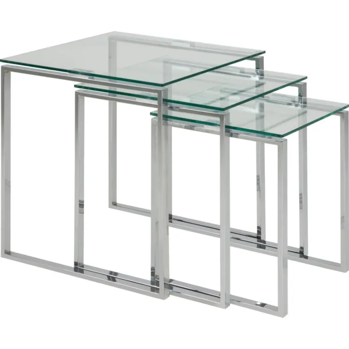 Benz Satsbord 55x50x50 cm Krom/Glas