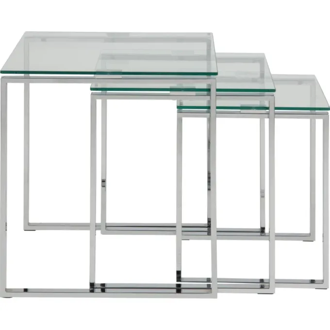 Benz Satsbord 55x50x50 cm Krom/Glas