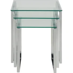Benz Satsbord 55x50x50 cm Krom/Glas