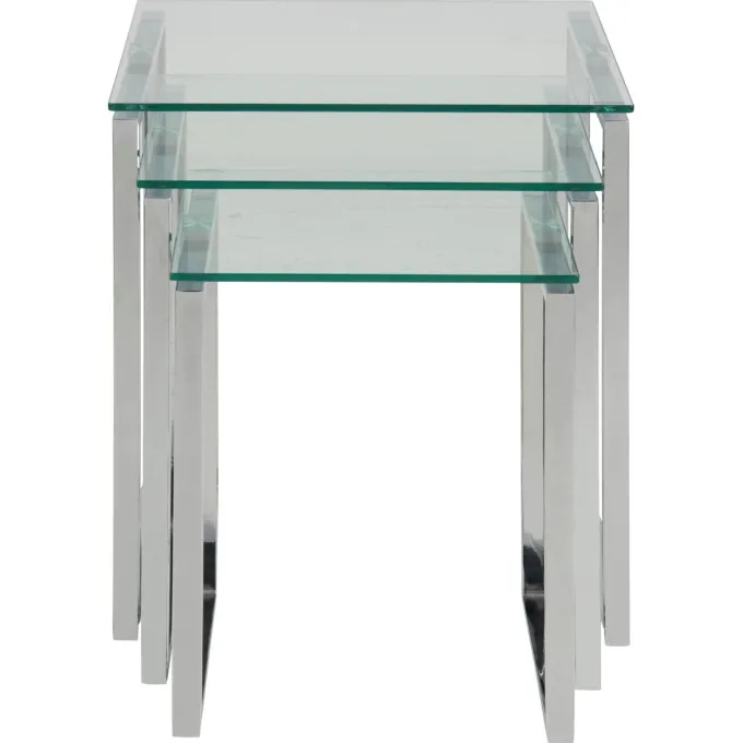Benz Satsbord 55x50x50 cm Krom/Glas