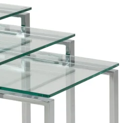 Benz Satsbord 55x50x50 cm Krom/Glas