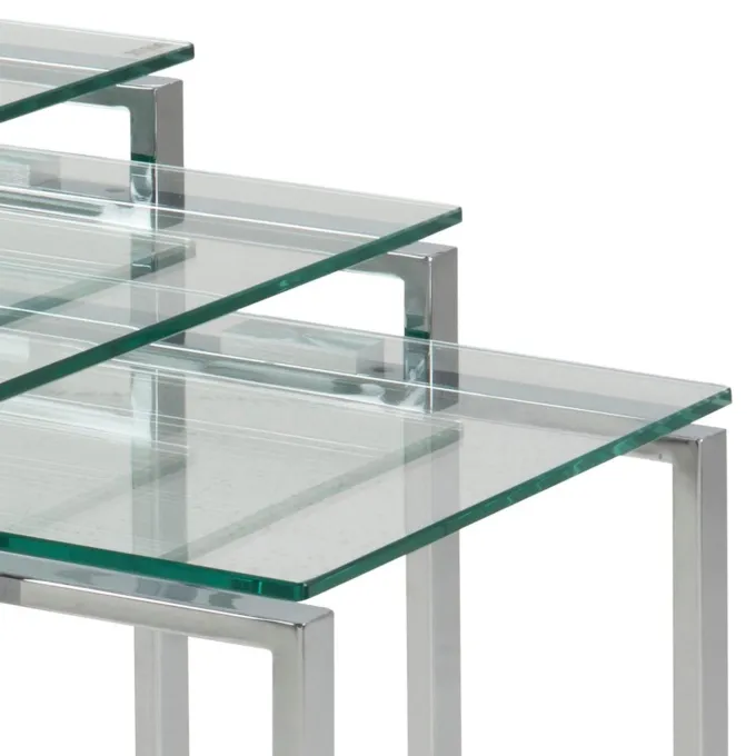 Benz Satsbord 55x50x50 cm Krom/Glas