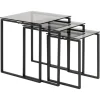 Benz Satsbord 55x50x50 cm Svart/Glas
