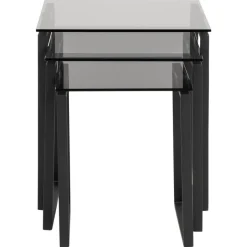 Benz Satsbord 55x50x50 cm Svart/Glas