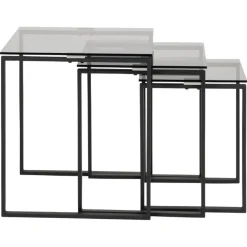 Benz Satsbord 55x50x50 cm Svart/Glas