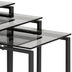 Benz Satsbord 55x50x50 cm Svart/Glas