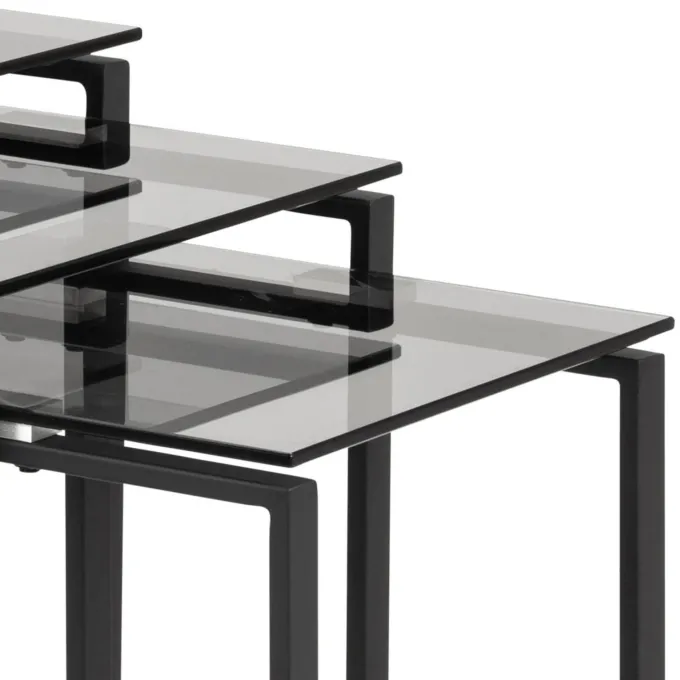 Benz Satsbord 55x50x50 cm Svart/Glas