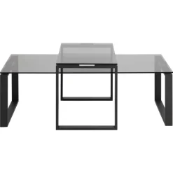 Benz Satsbord 45x115x69 cm Svart/Glas
