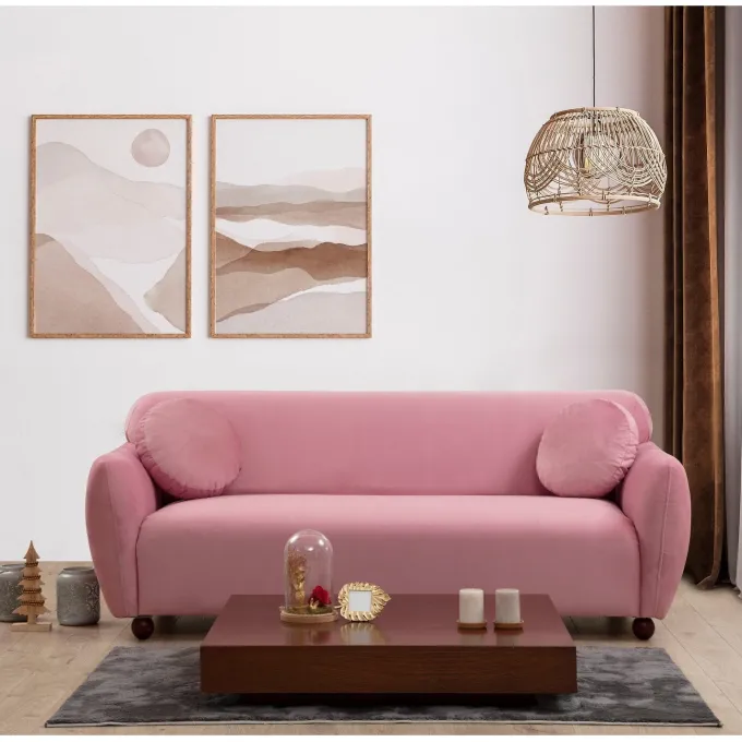 Bergen 3-sits soffa Dammig rosa