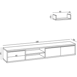 Bern TV-Bänk Sapphire Oak