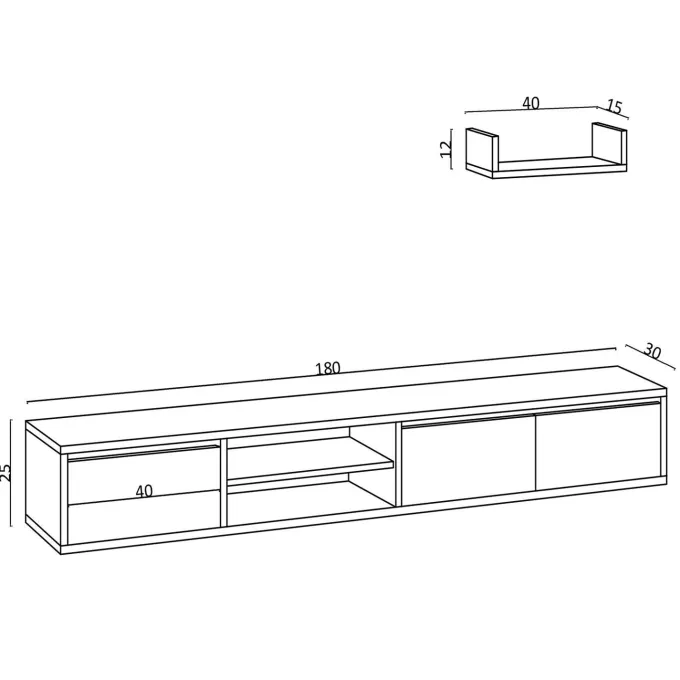 Bern TV-Bänk Sapphire Oak