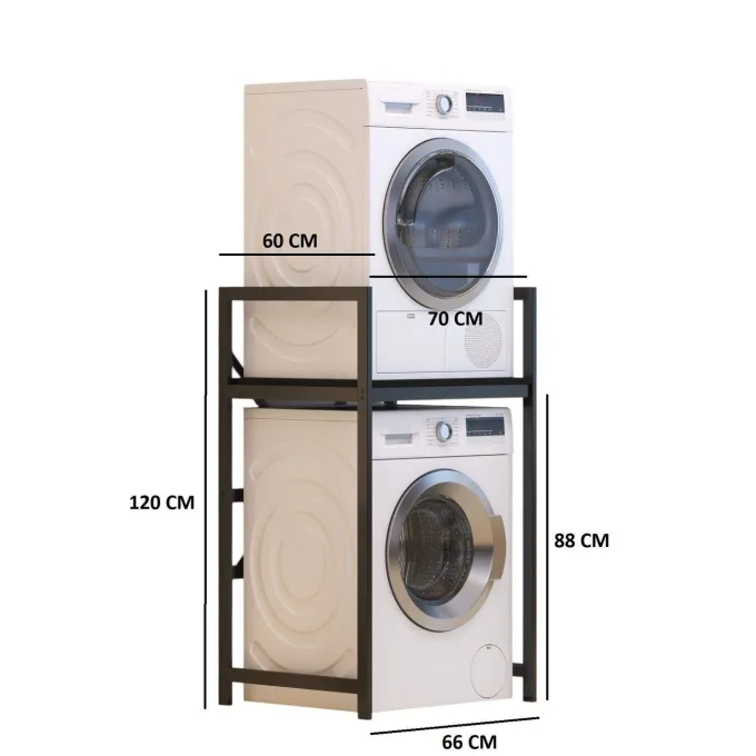 Berno Tvättmaskinsskåp Svart
