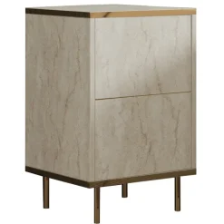 Bilbao Sängbord Travertine / Gold