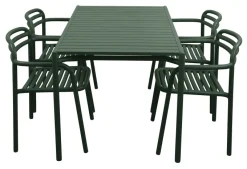 Bliss Matgrupp - Bord 130x80 cm + 4 st Karmstolar Dark Green