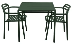Bliss Matgrupp - Bord 80x80 cm + 2 st Karmstolar Dark Green
