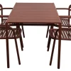 Bliss Matgrupp - Bord 130x80 cm + 4 st Karmstolar Desert Red