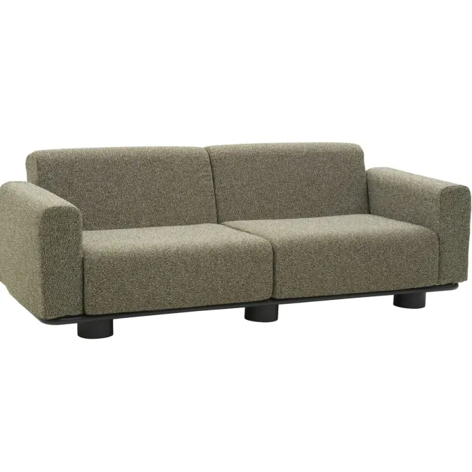 Bolster 2,5-sits Soffa 209x94 cm Antracit/Teddy Verde