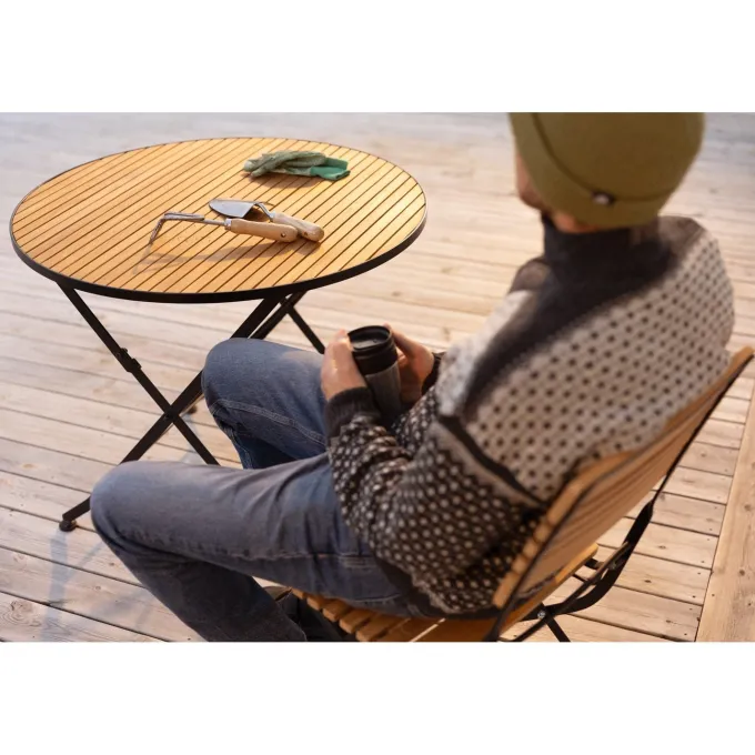 Brewer Matbord 85 cm Teak/Svart