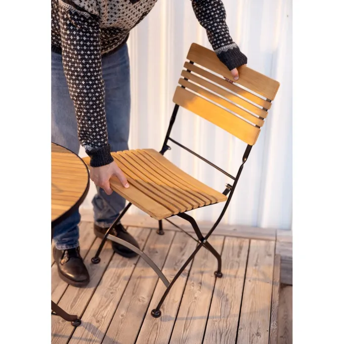Brewer Matgrupp 160 cm Teak/Svart