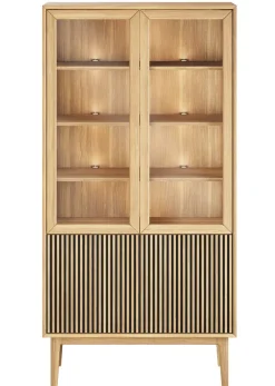 Broholm Vitrinskåp Glassidor & Lameller 100x197 cm Oljad Ek