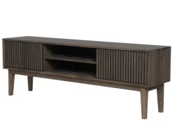 Broholm XL TV-bänk Lameller 160x55 cm Rökoljad Ek