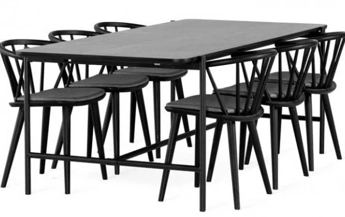 Cane Matbord Svart