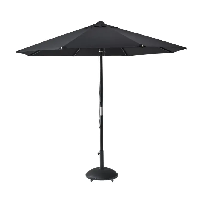 Capri Parasoll Ø3m Svart/Trä