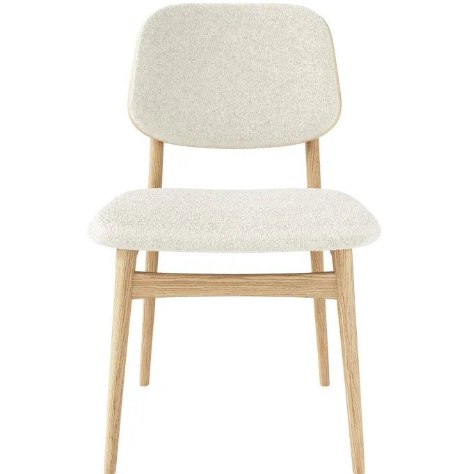 Carl Matstol Oljad Ek/Beige Tyg