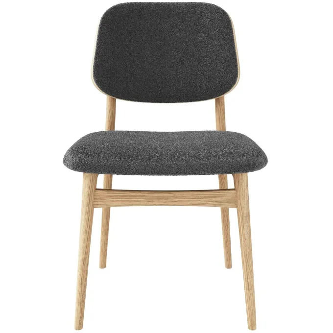 Carl Matstol Oljad Ek/Grått Tyg